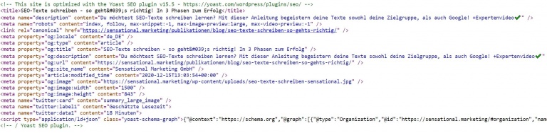 SEO-Strategie: Quelltext