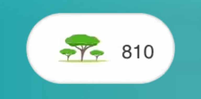 Ecosia Anzeige über 810 gepflanzte Bäume